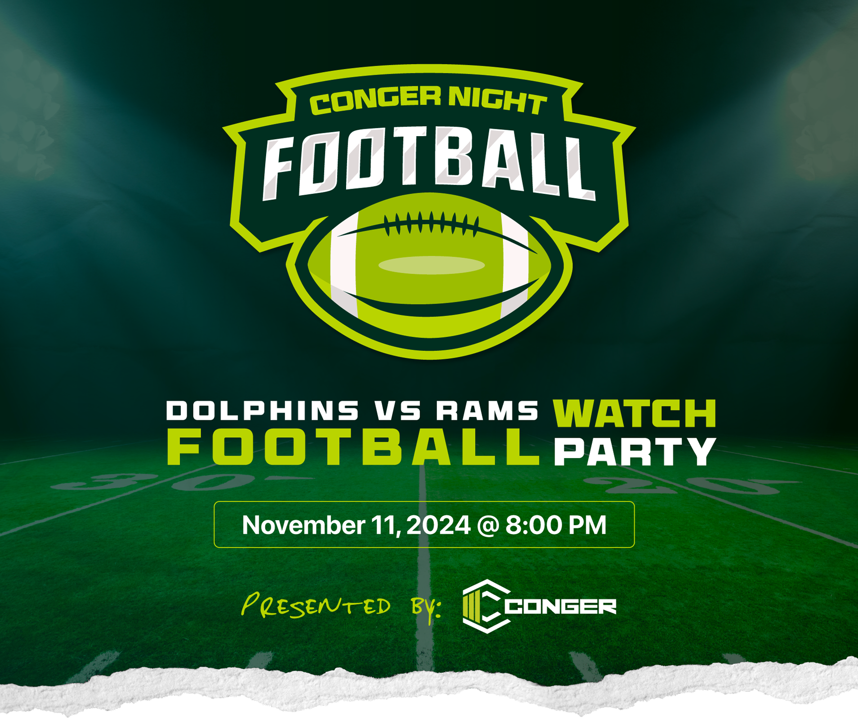 Conger Night Football Landing Page